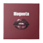 Magenta Burgunderrot Lippen Fliese (Vorderseite)