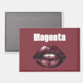 Magenta Burgunderrot Lippen Magnet (Vorderseite/Rückseite)