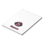 Magenta Burgunderrot Lippen Notizblock (Rotiert)