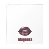 Magenta Burgunderrot Lippen Notizblock (Vorderseite)