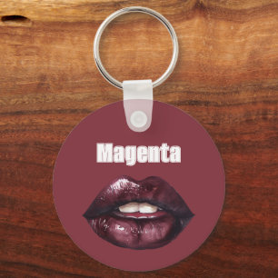 Magenta Burgunderrot Lippen   Schlüsselanhänger