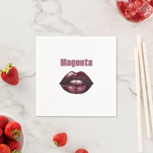 Magenta Burgunderrot Lippen Serviette (Beispiel)