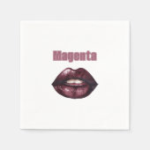 Magenta Burgunderrot Lippen Serviette (Vorderseite)
