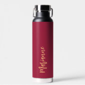 Magenta burgundy individuelle Name-Skript Trinkflasche (Vorne)
