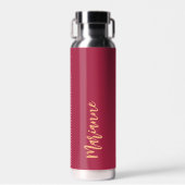 Magenta burgundy individuelle Name-Skript Trinkflasche (Vorne)