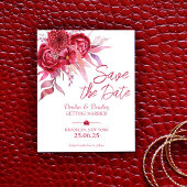 Magenta burgundy Rose Save the Date Haushalt einla