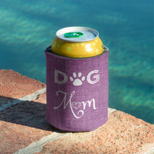 Magenta Burlap Dog Mama Cooler Dosenkühler (In Situ Pool)