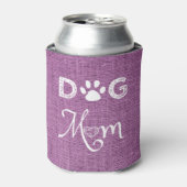 Magenta Burlap Dog Mama Cooler Dosenkühler (Kanne Vorderseite)