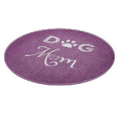 Magenta Burlap Dog Mama Cutting Board Schneidebrett (Ecke)