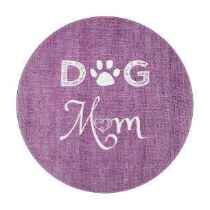 Magenta Burlap Dog Mama Cutting Board Schneidebrett