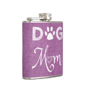 Magenta Burlap Dog Mama Flask Flachmann (Rechts)