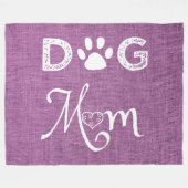 Magenta Burlap Dog Mama Fleece Blanket (Vorderseite (Horizontal))