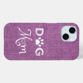 Magenta Burlap Dog Mama iPhone Case (Rückseite (Horizontal))