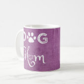 Magenta Burlap Dog Mama Kaffee Tasse (Vorderseite Links)