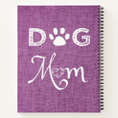 Magenta Burlap Dog Mama Notebook Notizblock (Rückseite)