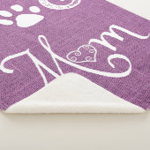 Magenta Burlap Dog Mama Sherpa Blanket Sherpadecke (3/4)