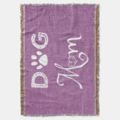 Magenta Burlap Dog Mama Throw Blanket Decke (Vorderseite Vertikal)