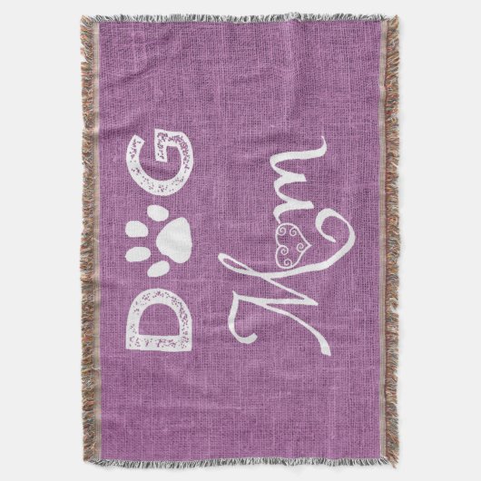 Magenta Burlap Dog Mama Throw Blanket Decke (Vorderseite Vertikal)