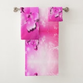 Magenta Butterfly Badhandtuch Set (Insitu)