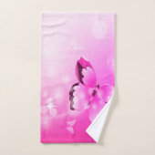 Magenta Butterfly Badhandtuch Set (Handtuch)