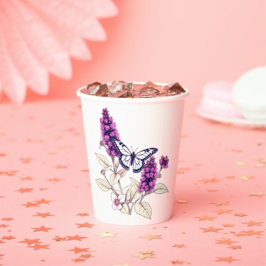 Magenta Butterfly Bush Pappbecher (Insitu)