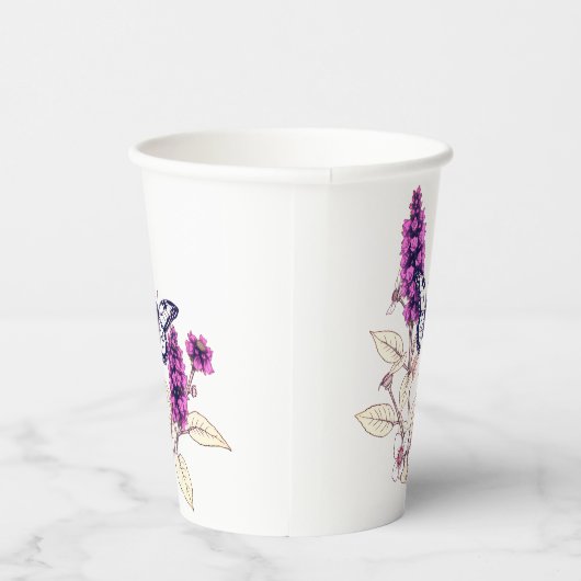 Magenta Butterfly Bush Pappbecher (Rechts)