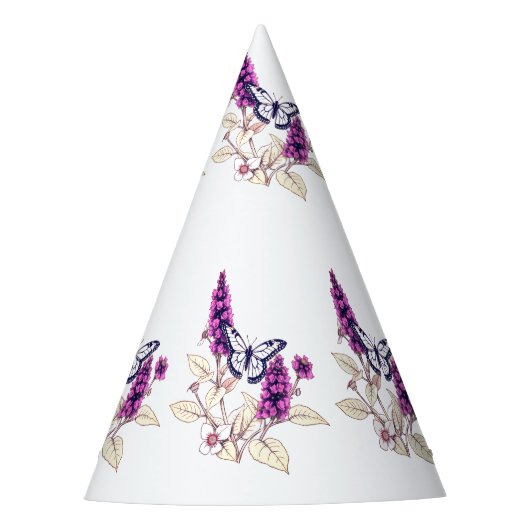 Magenta Butterfly Bush Partyhütchen (Vorderseite)