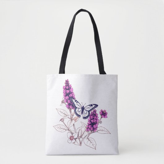 Magenta Butterfly Bush Tasche (Vorderseite)