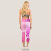 Magenta Butterfly Capri Leggings (Rückseite)