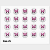 Magenta Butterfly Danke Stickers (Blatt)
