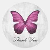 Magenta Butterfly Danke Stickers (Vorderseite)