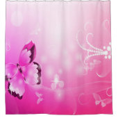 Magenta Butterfly Duschvorhang (Vorderseite)