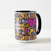 Magenta Butterfly in Botanisch Tasse (VorderseiteRechts)