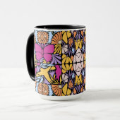 Magenta Butterfly in Botanisch Tasse (Vorderseite Links)