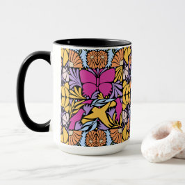 Magenta Butterfly in Botanisch Tasse