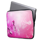 Magenta Butterfly Laptopschutzhülle (Vorderseite Links)