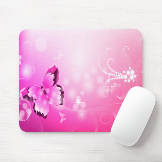 Magenta Butterfly Mousepad (Mit Mouse)