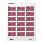 Magenta Butterfly Pair Address Label Adressaufkleber (Vorne)