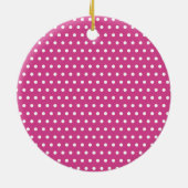 Magenta Butterfly Polka Dot Personalisiert Keramik Ornament (Hinten)