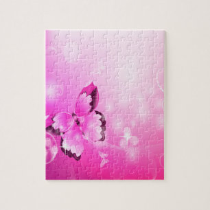 Magenta Butterfly Puzzle