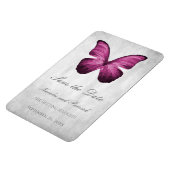 Magenta Butterfly Save the Date Magnet (Linke Seite)