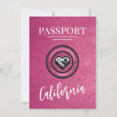 Magenta California Passport Save the Date (Vorderseite)