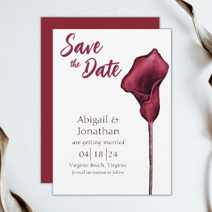 Magenta Calla Lily Watercolor Blume Hochzeit Save The Date