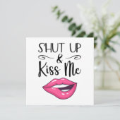 Magenta Cartoon Lippen Halt die Klappe und küss mi (Stehend Vorderseite)