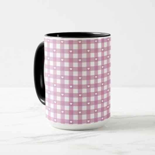 Magenta Checks Tasse (Vorderseite Links)