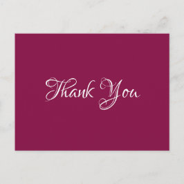 Magenta Chic Event Wedding Budget Vielen Dank Postkarte