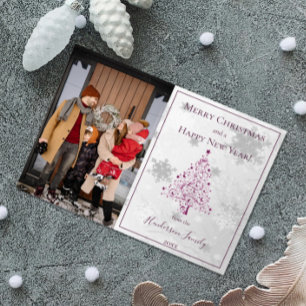 Magenta Christmas Tree Foto Feiertagskarte