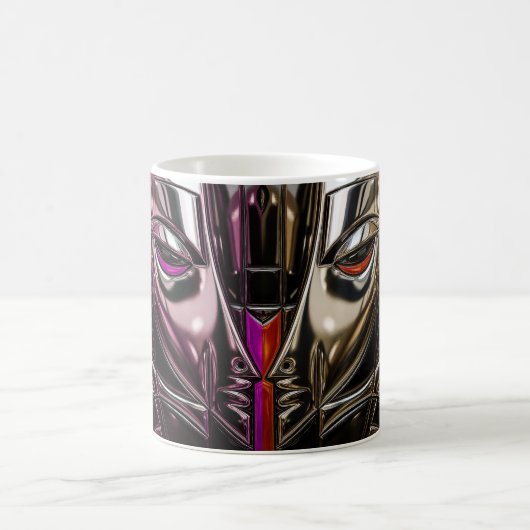 Magenta Chrome Face Kaffeetasse (Mittel)