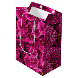 Magenta Chrysanthemum Floral Geschenktasche Mittlere Geschenktüte