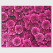 Magenta Chrysanthemum Floral Wrapping Paper Geschenkpapier (Flach)
